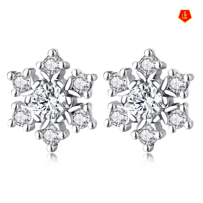 [Ready Stock]Simple Snowflake Ear Stud Women's Fashion