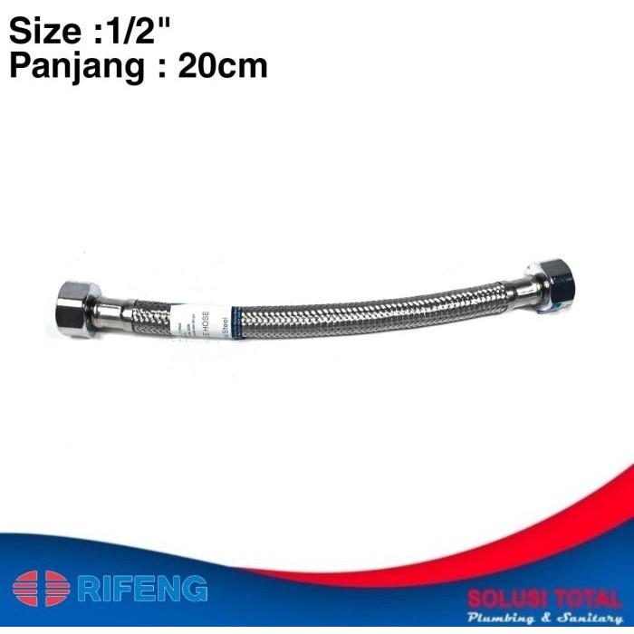 Selang Flexible Hose 20 Cm Selang Flexible Air Anyam 1/2 Inch Rifeng