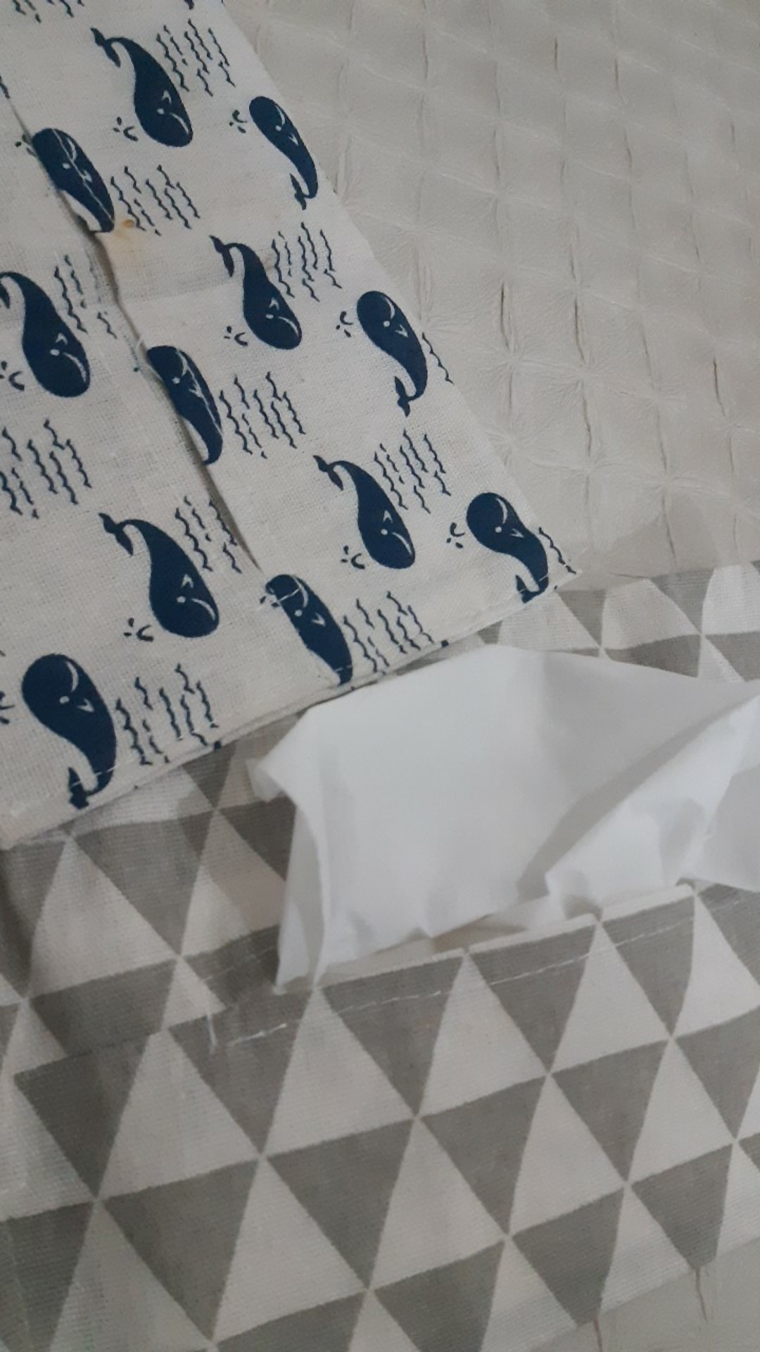 Kotak Tisu Tempat Tissue / Kantong Tisu - Kain Katun Linen