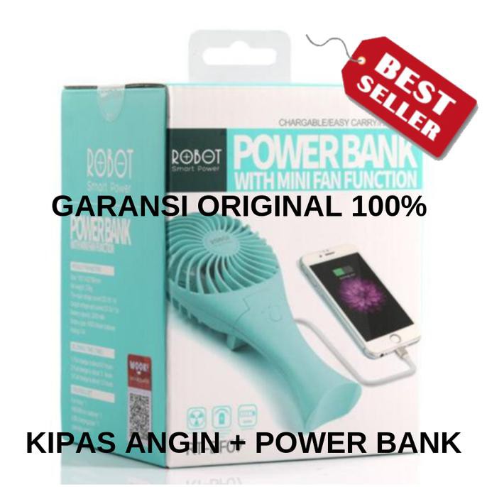 KIPAS ANGIN PORTABLE ROBOT RT BF 07 Mini USB Fan POWER BANK ORIGINAL EKONOMIS