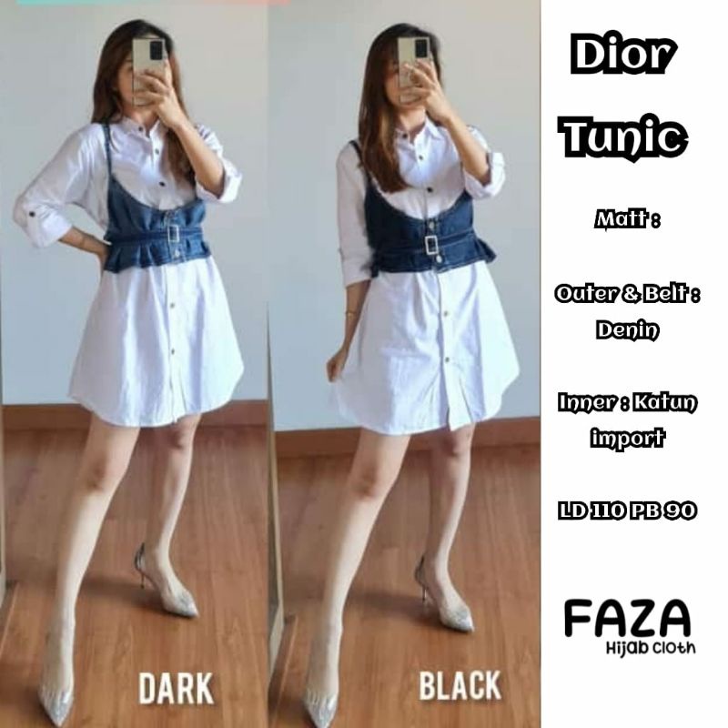 dior tunik+rompi jeans