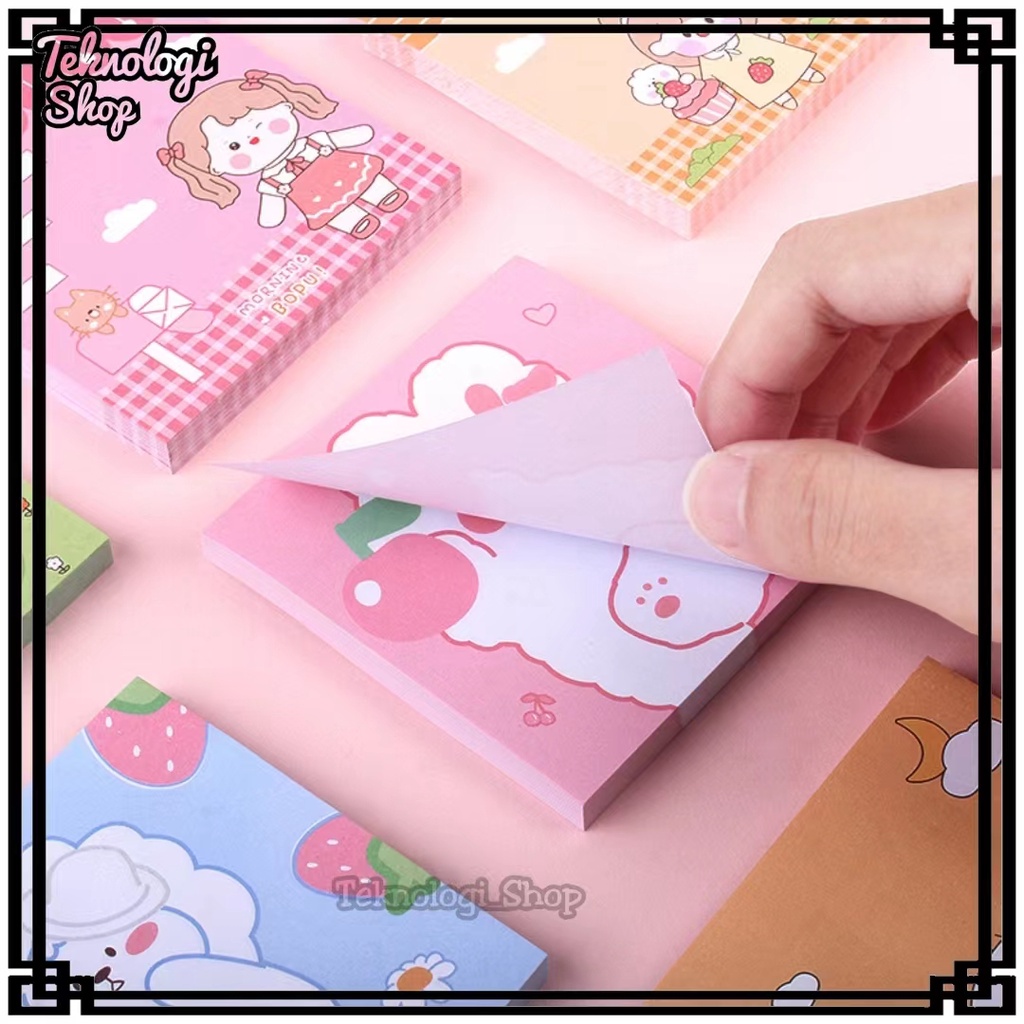 Sticky Notes Memopad Desain karakter Esthetic Cute (80 lembar)