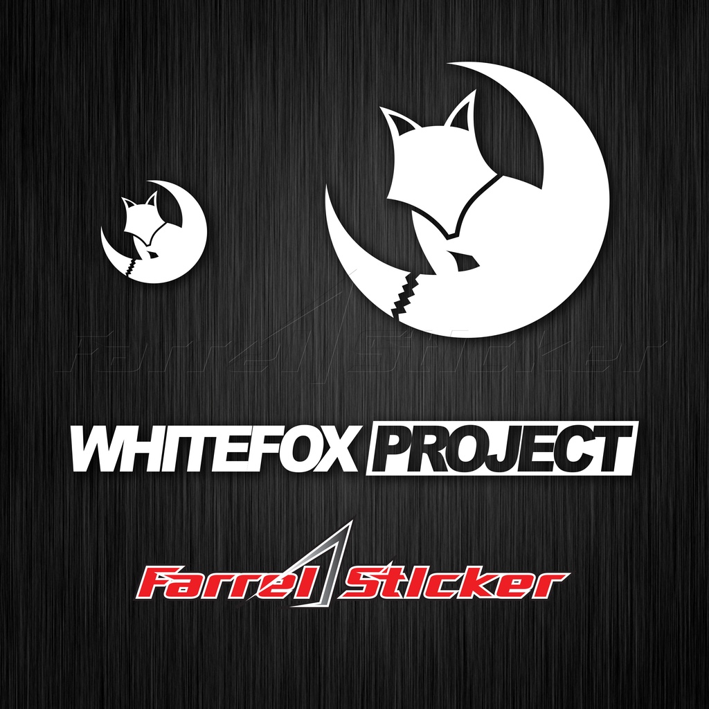 Stiker WHITE FOX stiker WHITEFOXPROJECT putih