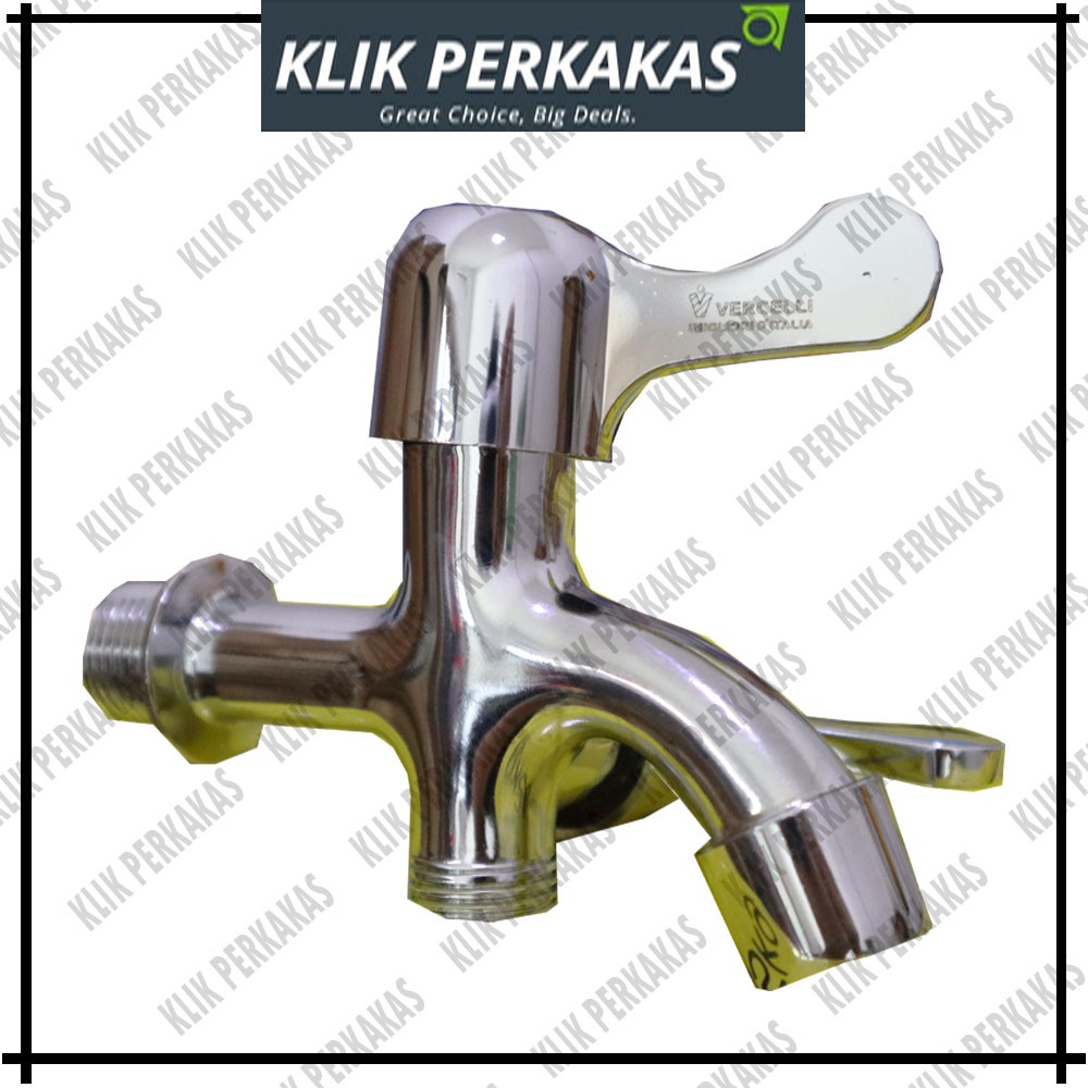 Kran Tembok / Keran Air Cabang Engkol Stainless VERCELLY berkualitas