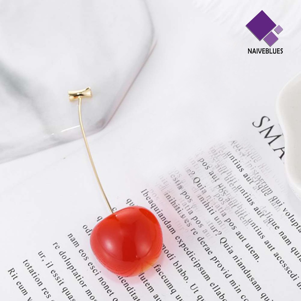 Anting Juntai Bentuk Cherry Bahan Alloy Untuk Kencan