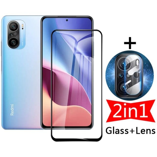 POCO F3 TEMPERED GLASS 2IN1 FULL LAYAR &amp; KAMERA