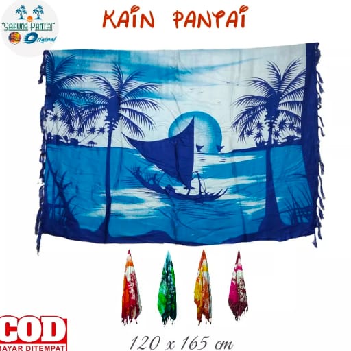 Kain Bali/Sarung Pantai/Selimut Pantai/Selendang Bali/Pashmina/Syal/Background foto/Hiasan Dinding/Dress/Tirai-Gorden/Motif Pantai Kapal