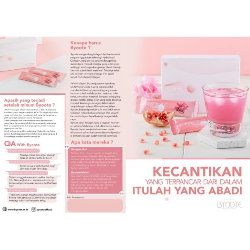 BYOOTE COLLAGEN GLUTATHIONE ( 1 Box isi 16 sachets ) BPOM