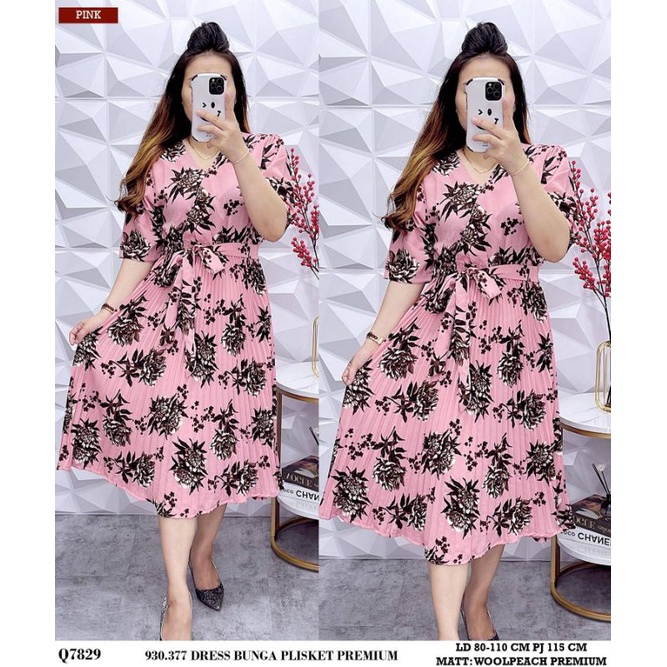 566.480 DRESS BUNGA PLISKET PREMIUM Q7833