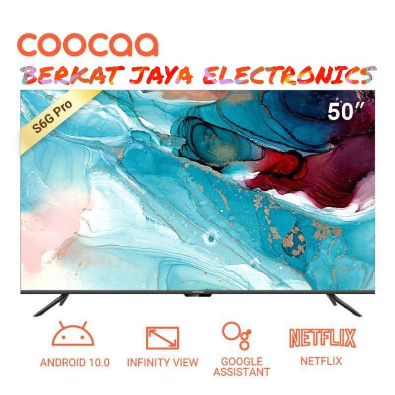 COOCAA SMART LED TV 50S6GPRO-50 UHD INCH SMART ANDROID NETFLIX YOUTUBE GARANSI RESMI