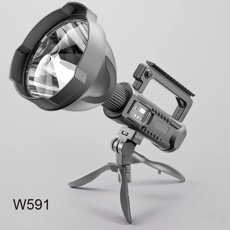 Senter Sorot Super Bright Super Terang W591 Big Lamp LED XHP50 USB Rechargeable Waterproof with Tripod