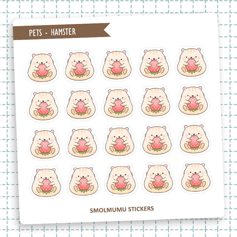 

Sticker Planner BUJO Diary Notes Pet Hamster Cute Lucu Bullet Journal