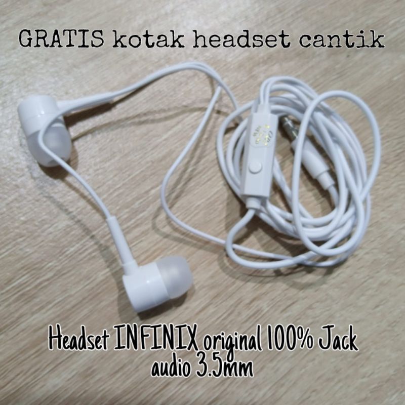 HEADSET INFINIX ORIGINAL 100% CABUTAN EARPHONES JACK AUDIO WITH MIC