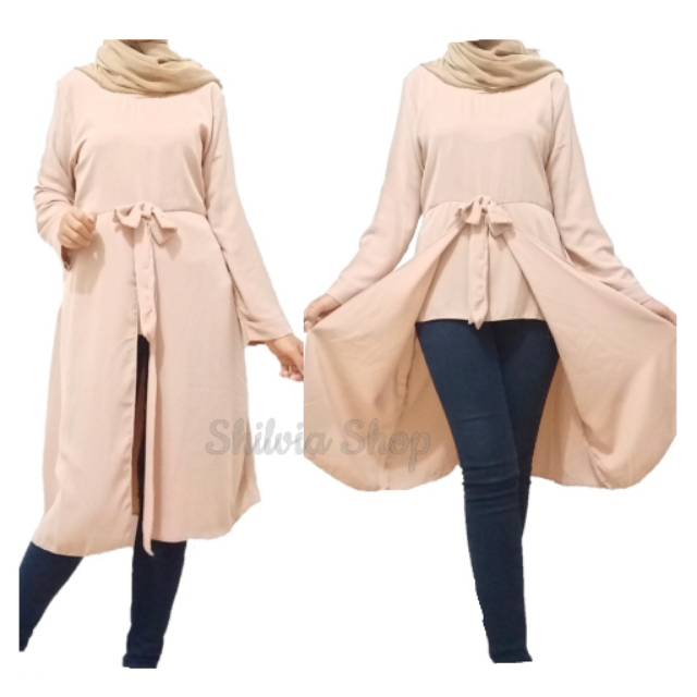 Tunik Hijabers Modis Unik Size XL, Tunik Elegan Polos Kekinian, Tunik Size XL Cantik Terlaris Murah