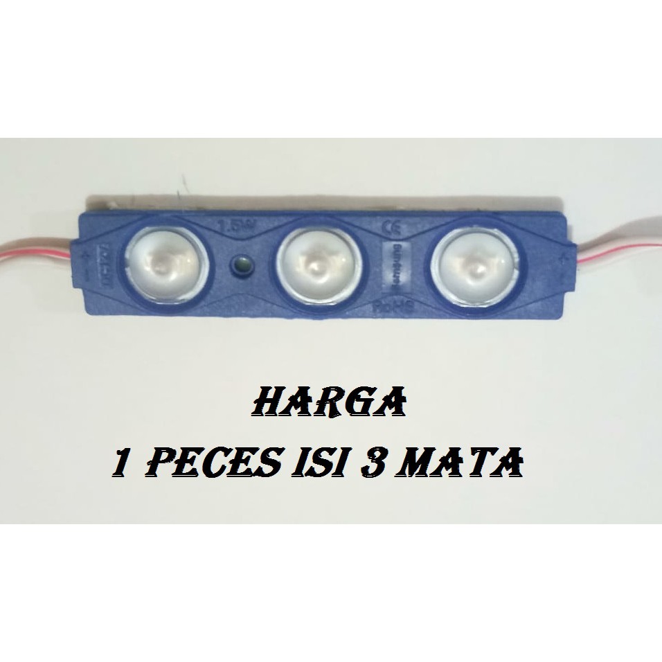 LAMPU LED MODUL 3 MATA SMD 8218 24V 1.5WATT WATERPROOF VARIASI ETALASE MOBIL MOTOR NEONBOX 24VOLT