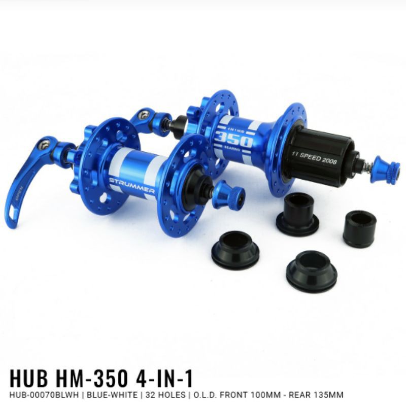 HUB FREEHUB STRUMMER MT350 4 IN 1 BISA QR DAN TA 15X100 DAN TA 12X142MM BEARING BLUE JANGKRIK