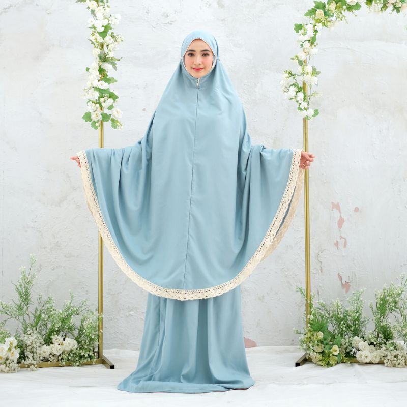 MUKENA POLOS JUMBO " ALESHA " BAHAN KATUN PREMIUM TERADEM DAN BERKUALITAS