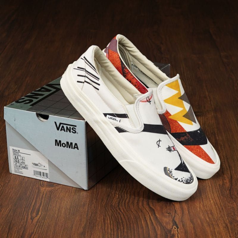 Sepatu Vans Slip On X Moma Offwhite Premium Terlaris 100% Import BNIB