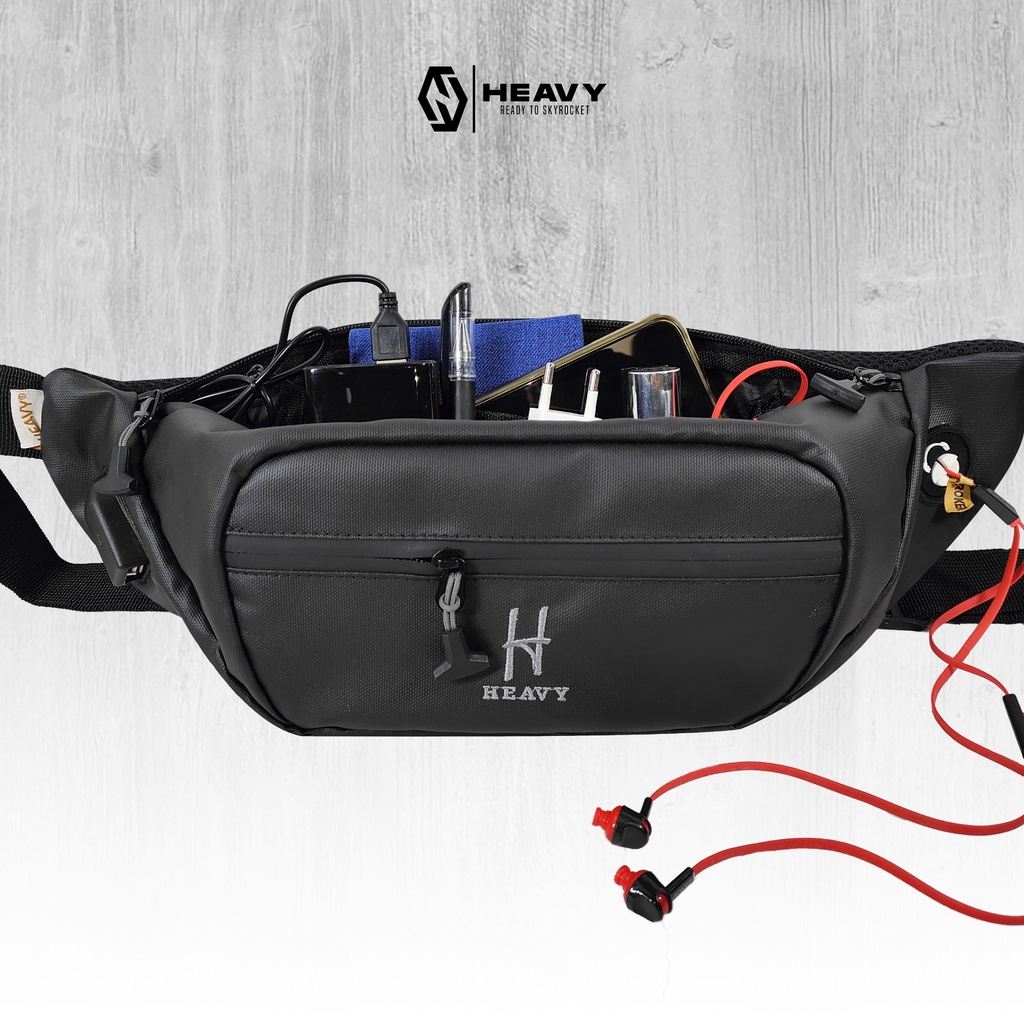 Tas Selempang Pria Heavy Waterproof - Tas Pinggang Pria Waterproof - Waistbag Heavy Original