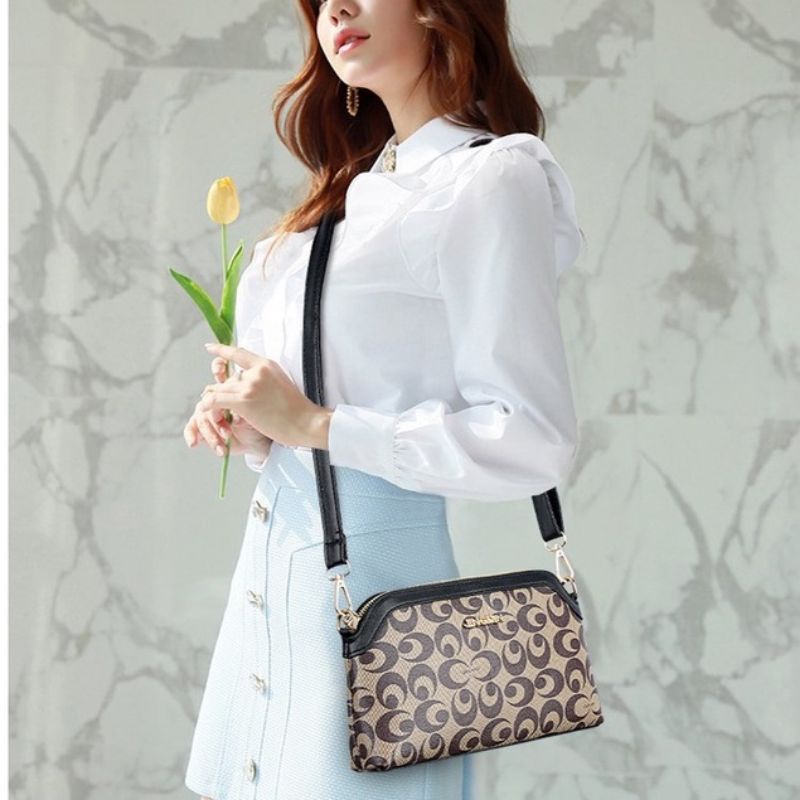 Medan Termurah KD025 Korean style tas wanita import leather motif cantik tas selempang