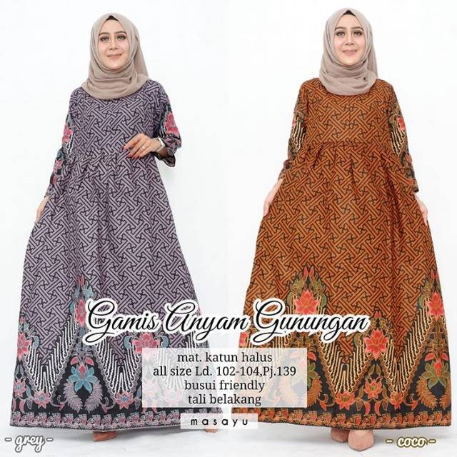 ANYAM Gamis Batik Couple Busui Dress Jumbo Murah Baju ANYAM Gamis Batik Couple Busui Dress Jumbo Murah Baju
