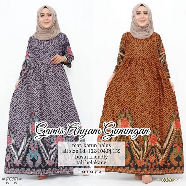 ANYAM Gamis  Batik Couple  Busui Dress Jumbo  Murah Baju  