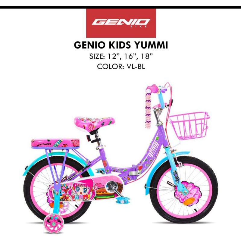 Sepeda lipat 12 Genio untuk anak 3-5 Tahun.