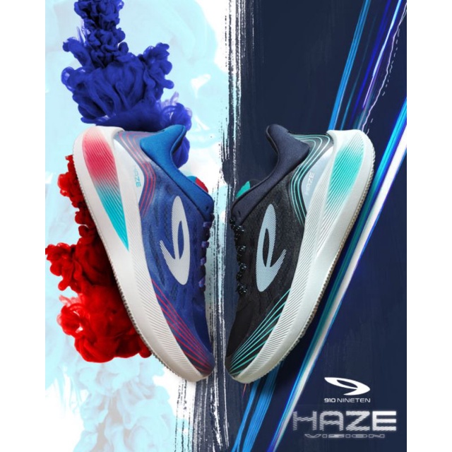 910 Nineten Haze Vision - Biru and Navy - Running Shoes