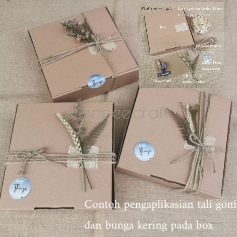 

Kotak Kado Aesthetic Estetik Rustic Box Hampers Kado Gift DIY Bunga Kering