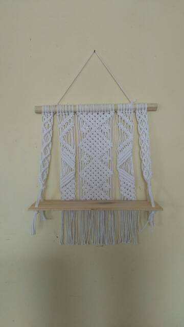 READY STOK) macrame rak kayu wijaya/ macrame ambalan/ rak buku/ Dekorasi rumah