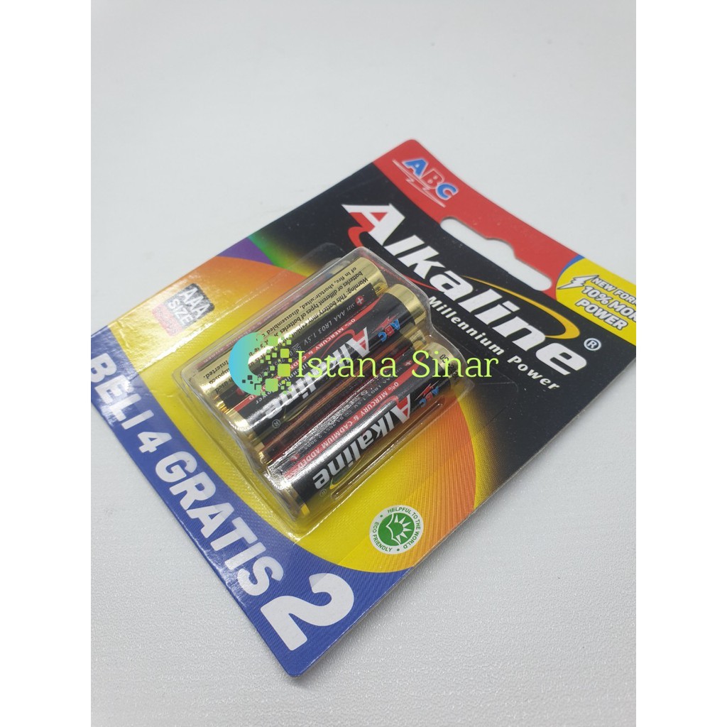 batre ABC alkaline AAA isi 6 pcs / A3 / baterai / battery