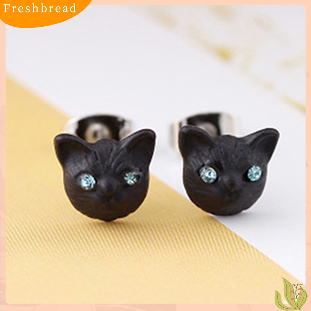 [Fresh] Anting Tusuk Desain Kepala Kucing untuk Wanita