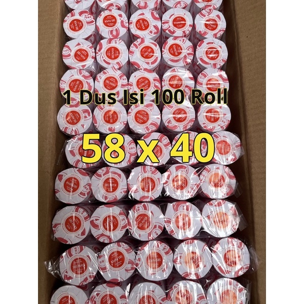 

Kertas kasir Thermal / termal Paper Roll 58 x 40 58x40 1 Dus 100roll