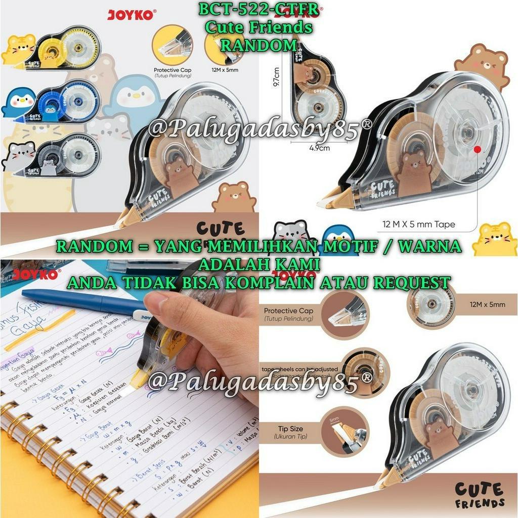 

(1 Biji) GROSIR Correction Tape Joyko CT-522-CTFR TIDAK BISA PILIH WARNA (12 M x 5 mm)