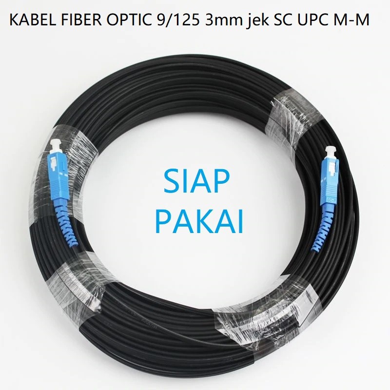 Kabel Fiber Optik Optic Drop Cable SM SC UPC M-M Patch Cord FTTH 100m