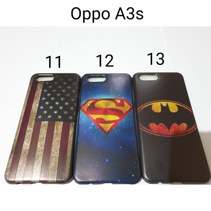 Case Hitam Superhero Oppo A3S / Soft Case Oppo A3S
