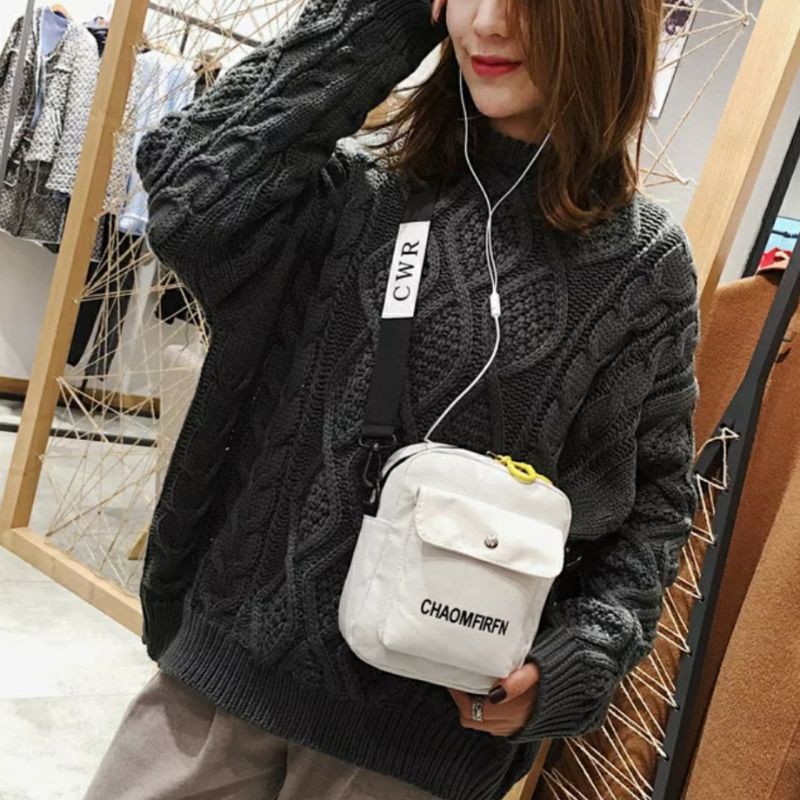 dem_sare - LDS025 Tas selempang Anak Mini Unisex kanvas Chaomfir Tas Mini Selempang Slingbag Mini Tas Selempang &amp; Bahu Wanita Tas Selempang Kecil Gaya Wanita