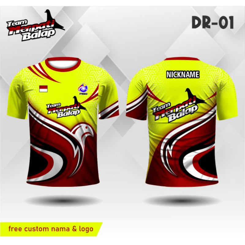Jersey merpati balap kaos burung dara baju merpati Fullprint
