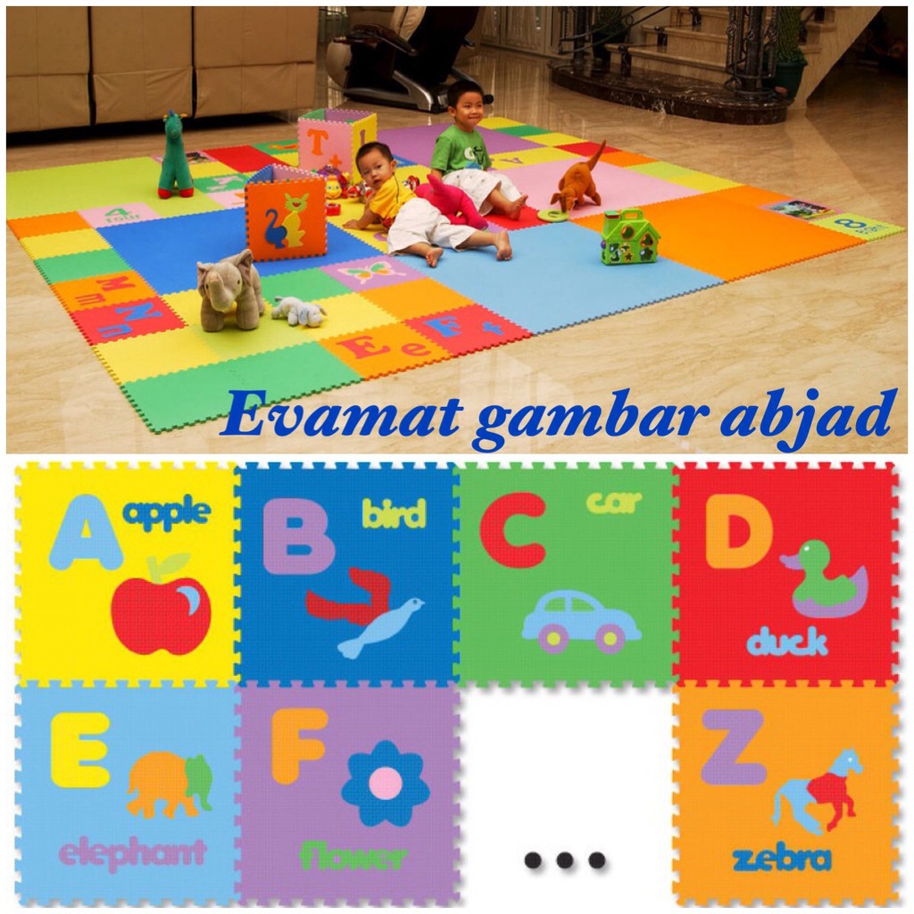 Theona tata PROMO Karpet Puzzle Edumats Abjad Gambar 