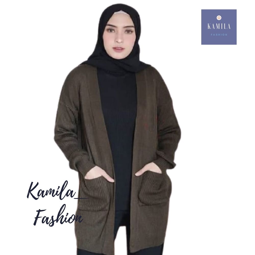 Belle Cardigan Rajut Wanita Panjang / Kardigan Rajut Panjang Premium / Cardigan Wanita Panjang Kekin