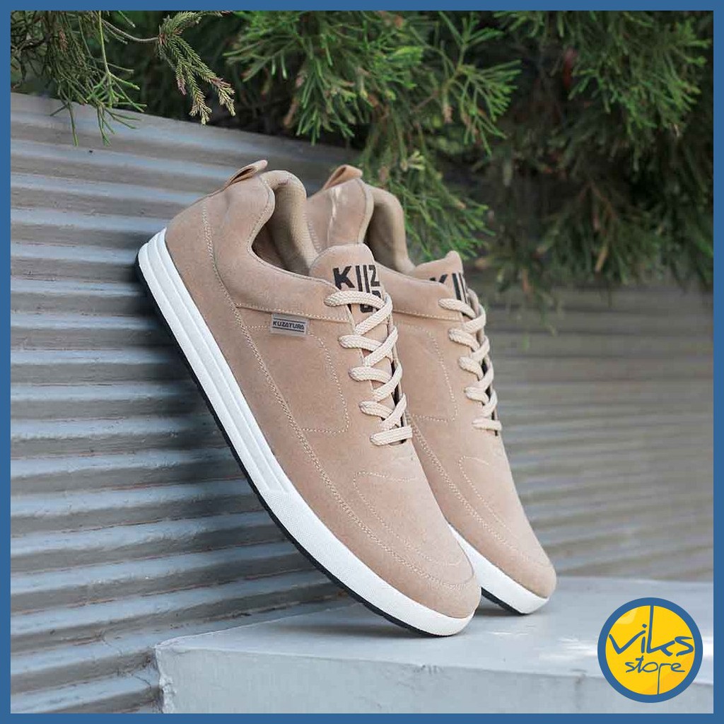 Sepatu Sneakers Pria Cowok Tali Style Casual Distro Kuzatura Original Suede Lokal Premium Elegan