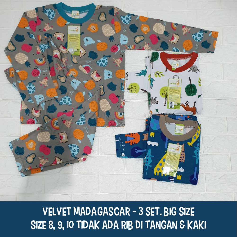 Velvet Junior Piyama Anak Size Besar (3 Set)