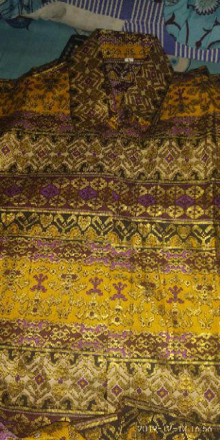 Prada Songket Kemeja Batik Pria Lengan Pendek Reguler Size Ori Batik Pekalongan