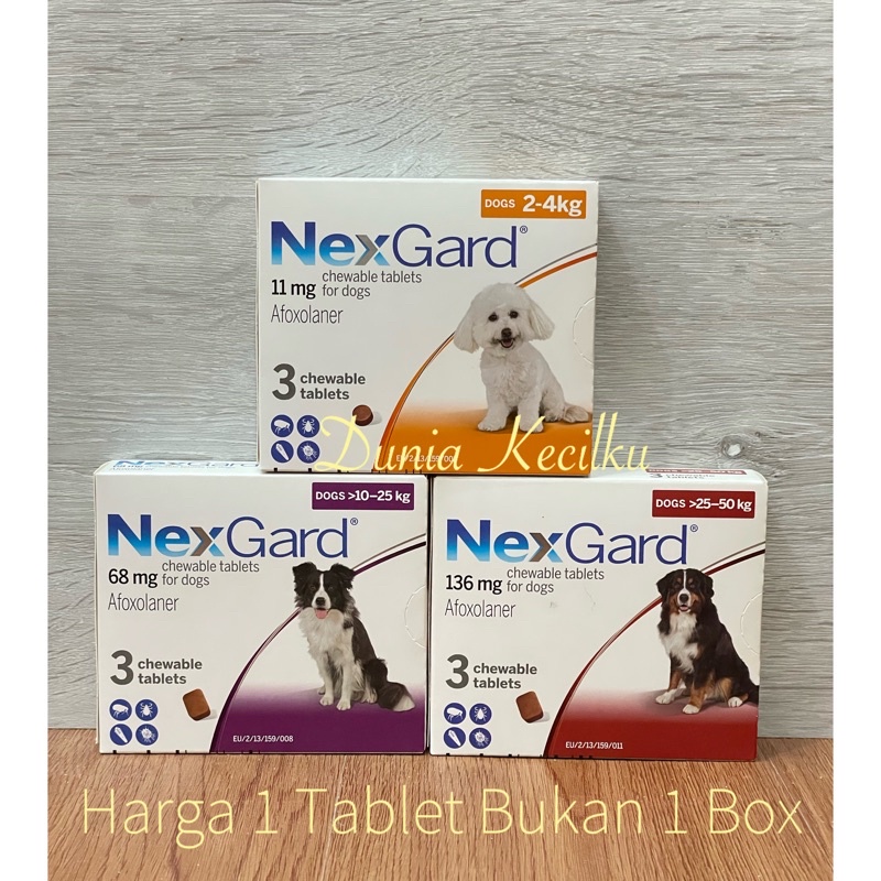 Jual Nexgard Obat Kutu Dan Demodex Anjing Tablet Kunyah Original Shopee Indonesia