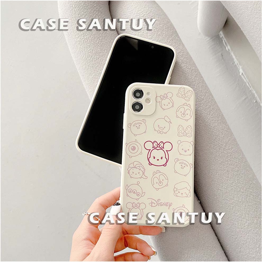 Case Casing Samsung Note 10 10 Pro 20 20 Ultra Cartoon Minnie Mickey Square Edge Phone Case Cover Silikon Casing