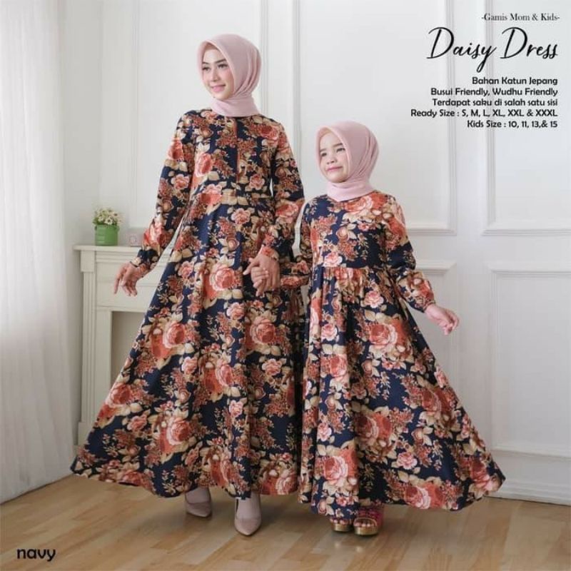 Model gamis busana muslim terbaru couple ibu dan anak