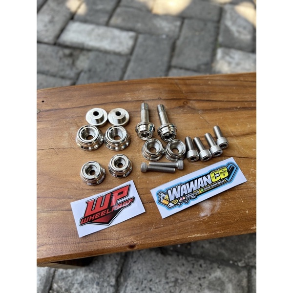 Manisan ring jok baut Shock begel dan slebor belakang CB stainless stenlis Whellprof