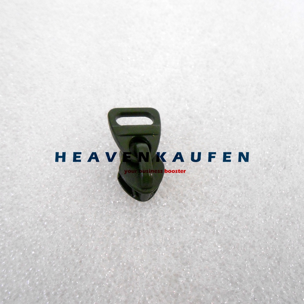 Kepala Resleting Kepala Zipper Terbalik Balik Reverse Zipper Head No 5 Hijau Army Tentara