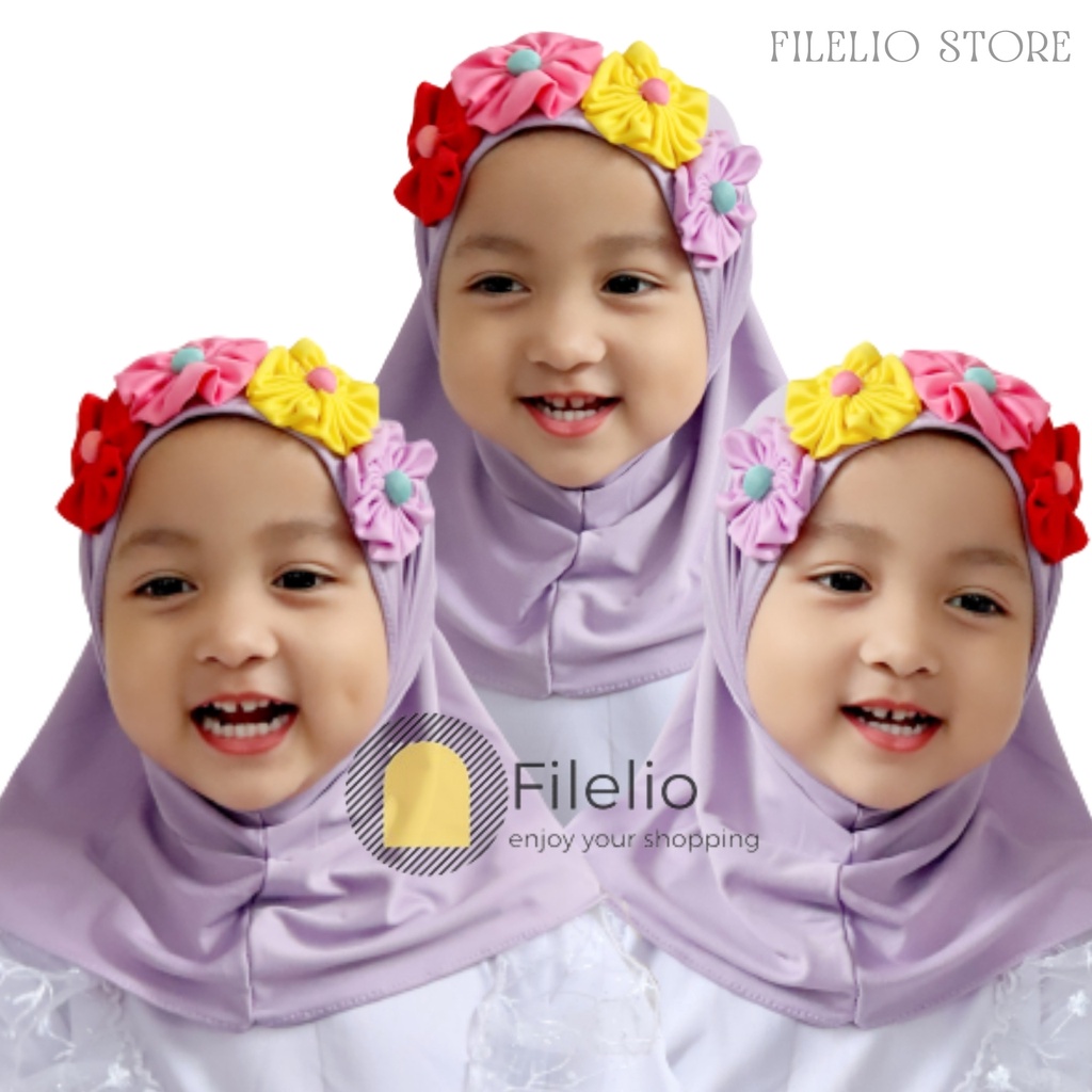 TERMURAH Kerudung Anak 1 tahun Bunga Mawar Hijab Anak 2 Tahun Murah Terbaru Krudung Anak Bayi