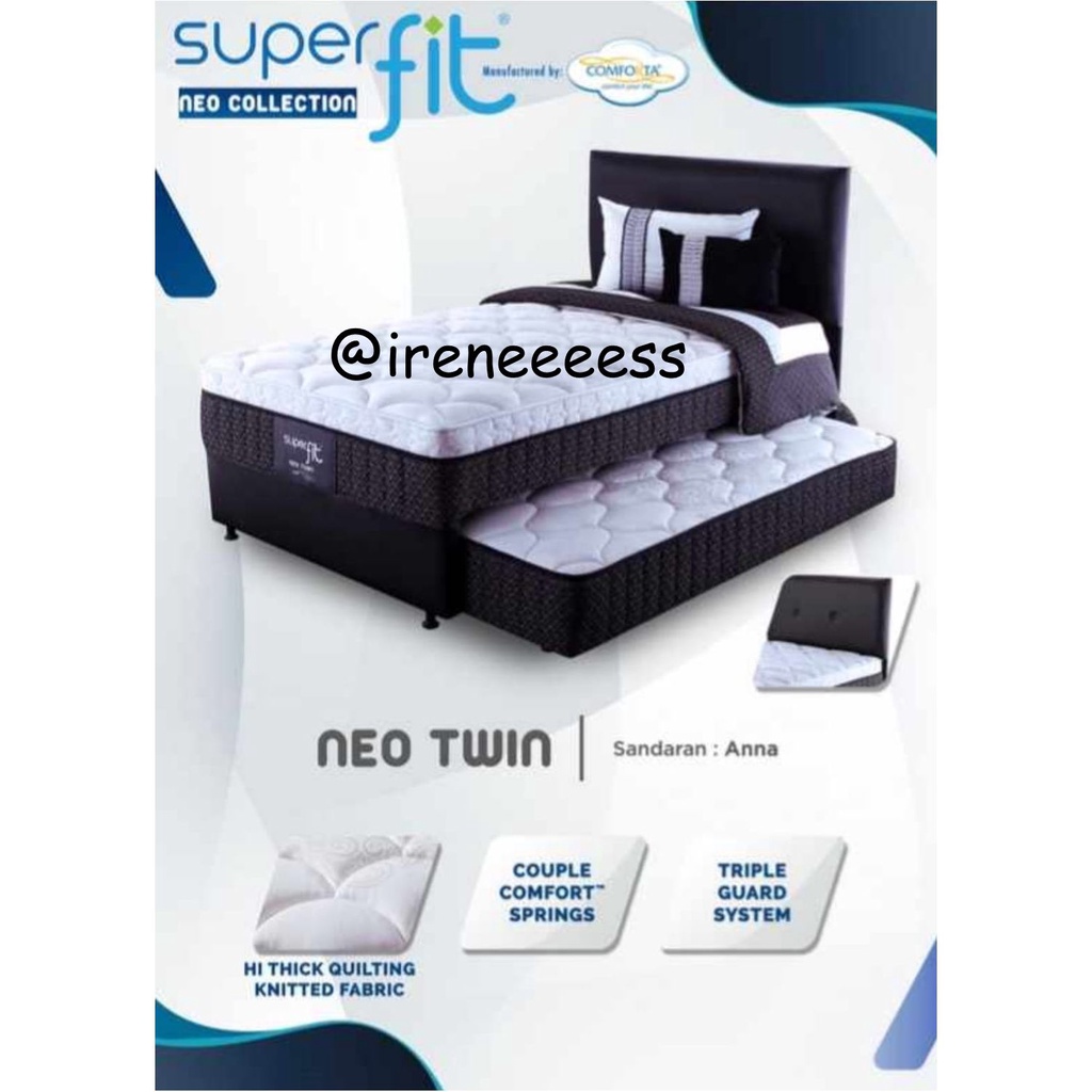 COMFORTA SPRING BED 2IN1 KASUR BED SORONG / KASUR SPRING BED DORONG 2IN1 WARNA PUTIH MERK COMFORTA S